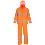 Completo antipioggia HiVi - ripiegabile - impermeabile - XL - arancione fluo - Portwest