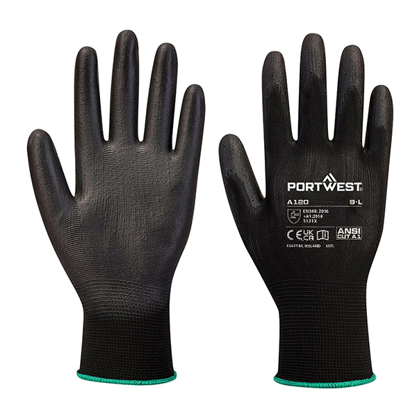 MD_105673 Guanti A195 touch - palmo in PU - M - nero - Portwest - immagine 1