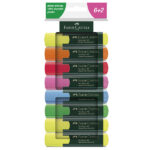 Evidenziatore Textliner 48 - punta a scalpello - colori assortiti - Faber-Castell - astuccio 8 colori