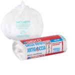 Sacchi per rifiuti organici Sac Bio - 42 x 45cm - 10 L - 12 micron - bianco - Geko - rotolo da 15 sacchetti
