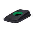 Coperchio per cestino SELECTO - con foro - nero/verde - Rotho