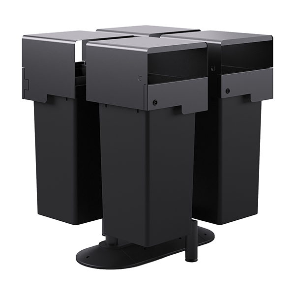 MD_105894 Portarifiuti MODULA - da terra - coperto - con contenitore - quadruplo - 90 x 90 x 107,5 cm - 73+73+73+73 L - antracite - Stilcasa - immagine 1