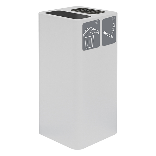 MD_105896 Posacenere e gettacarte - 38,3 x 38,3 x 82,5 cm - 100 L - bianco - Stilcasa - immagine 1