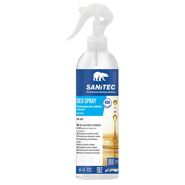 MD_105949 Profumatore Deo Spray - per ambienti e tessuti - trigger 300 ml - gold argan - Sanitec - immagine 1