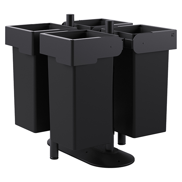 MD_105977 Portarifiuti MODULA - da terra - con contenitore - quadruplo - 91 x 91 x 97,5 cm - 73+73+73+73 L - antracite - Stilcasa - immagine 1