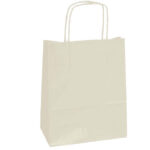 Shopper Twisted - maniglie cordino - 22 x 10 x 29 cm - carta kraft - avorio - Mainetti Bags - conf. 25 sacchetti