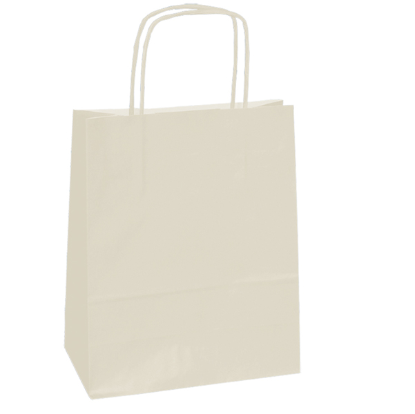 MD_82238 Shopper Twisted - maniglie cordino - 14 x 9 x 20 cm - carta kraft - avorio - Mainetti Bags - conf. 25 sacchetti - immagine 1