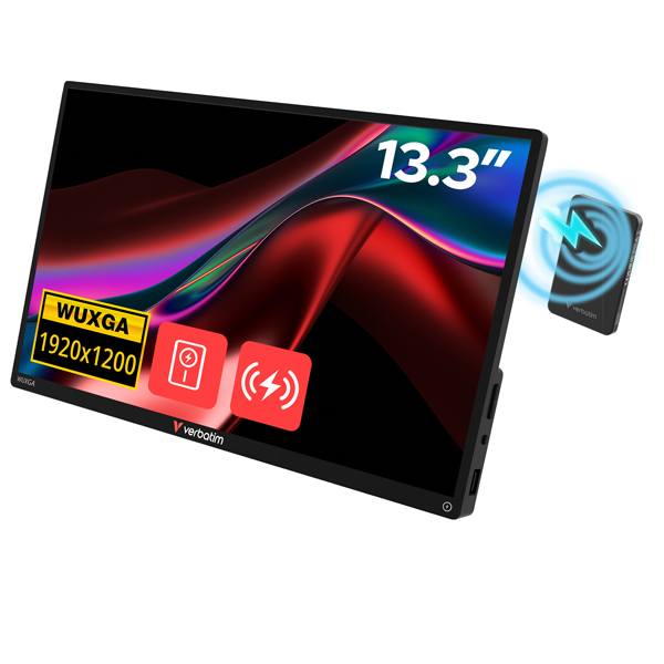 MD_VERB32087 Monitor portatile - 13.3" - WUXGA Touch ALU con Wireless - Power bank incluso 5000mAh - Verbatim - immagine 1