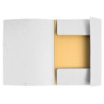 Cartella 3 lembi - con elastici - A4 - cartoncino lustré - 400g/mq - bianco - Exacompta - immagine 2