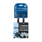 Targhette per valigia Explora - 10,5 x 6,5 cm - azzurro nero - Lebez - immagine 3