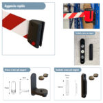 Kit testina Rondo Tensa - con fissaggio magnetico - nastro estensibile 10 m - rosso/bianco - Studio T - immagine 2