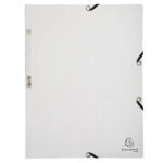 Cartella 3 lembi - con elastici - A4 - cartoncino lustré - 400g/mq - bianco - Exacompta