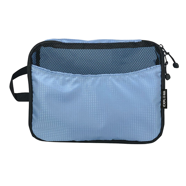 MD_106056 Organizer da viaggio Explora - tessuto - azzurro - Lebez - set 3 pezzi - immagine 1