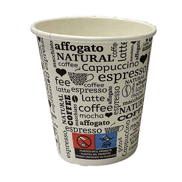MD_106064 Bicchieri in carta - 240 ml - nero/bianco - Leone - conf. 1000 pezzi - immagine 1