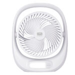 Ventilatore da tavolo Kimono - ricaricabile - con luce LED - 24,8 x 8 x 30,5 cm - bianco - CFG