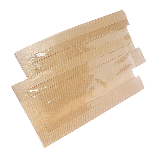 MD_106108 Sacchetto per alimenti - con finestra - 15 x 32 cm - carta kraft - avana - Viva - conf. 1000 pz - immagine 1