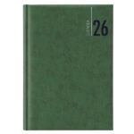 Agenda settimanale 2027 - copertina in carta imbottita - 17 x 24 cm - verde