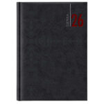Agenda settimanale 2027 - copertina in carta imbottita - 17 x 24 cm - nero