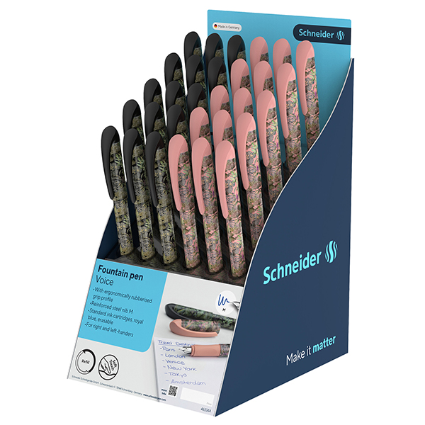 MD_102216 Penna stilografica Voice - fantasie assortite - punta M - Schneider - immagine 1