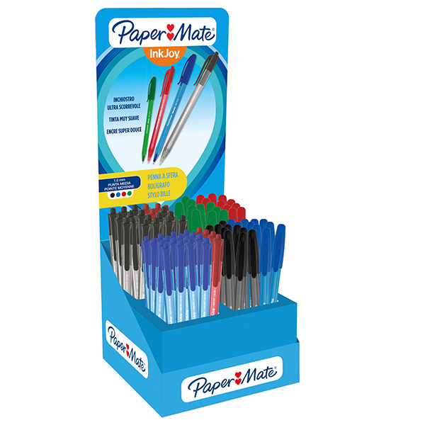MD_102228 Penne a sfera e a scatto Inkjoy 100/100RT - colori assortiti - Papermate - expo 300 pezzi - immagine 1
