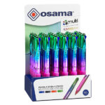 Penna a sfera scatto multifunzione 4 Multi Color - Rainbow - colori assortiti - Osama - expo 24 pezzi
