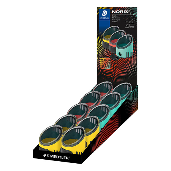 MD_106127 Temperamatite Norix® Tub - 1 foro - c/contenitore - colori assortiti - Staedtler - immagine 1