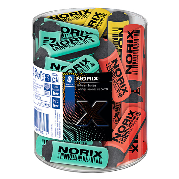 MD_106128 Norix® Eraser - colori assortiti - barattolo 30 pezzi - immagine 1