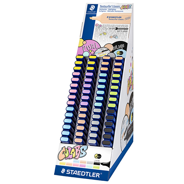 MD_106131 Evidenziatore Textsurfer® Pastel - punta a scalpello - tratto 1,0-5,0mm - colori assortiti - Staedtler - expo 60 pezzi - immagine 1