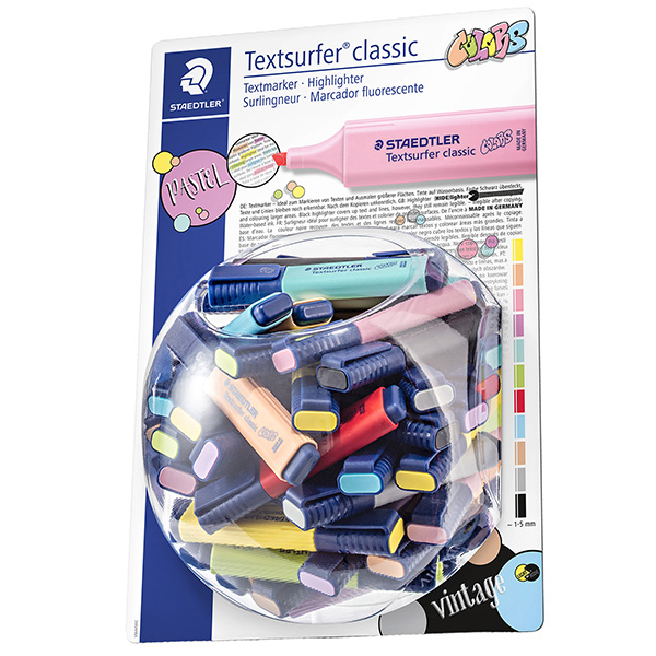 MD_106133 Evidenziatore Textsurfer® Pastel - punta a scalpello - tratto 1,0-5,0mm - colori assortiti - Staedtler - expo 100 pezzi - immagine 1