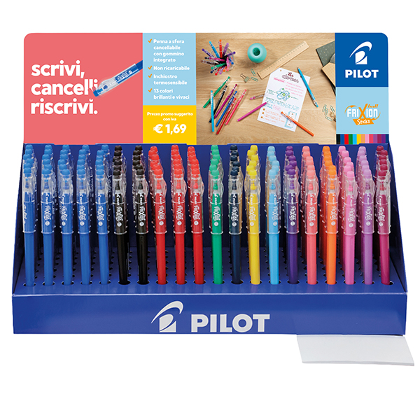 MD_106145 Penna cancellabile Frixion ball Sticks - punta 0,7mm - colori assortiti - Pilot - expo 120 pezzi - immagine 1