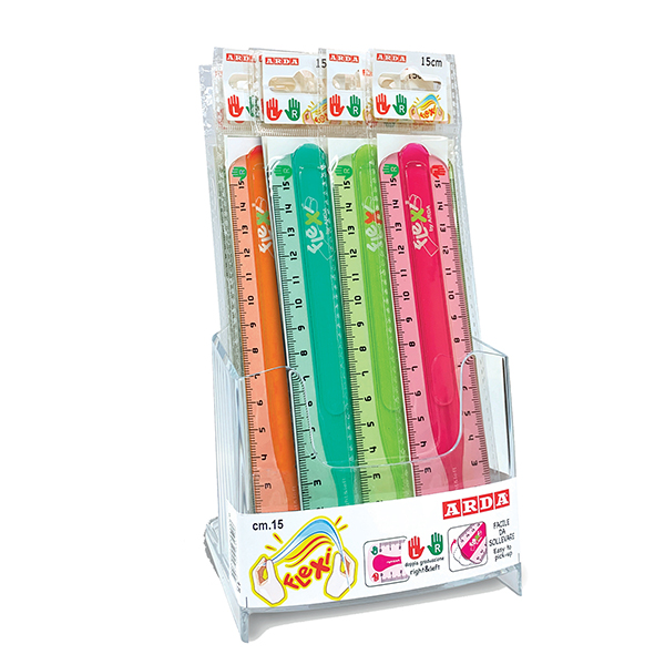 MD_106155 Righello Flexi - 15 cm - colori assortiti - Arda - expo 15 pezzi - immagine 1