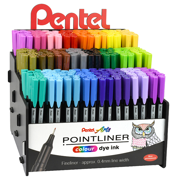 MD_106166 Pointliner Colour - tratto 0,4 mm - colori assortiti - Pentel - expo 288 pezzi - immagine 1