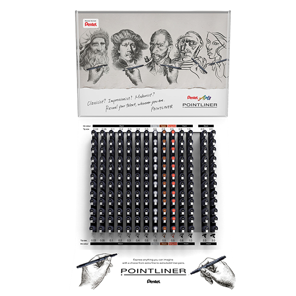 MD_106167 Pointliner - gradazioni e colori assortiti - Pentel - expo 168 pezzi - immagine 1