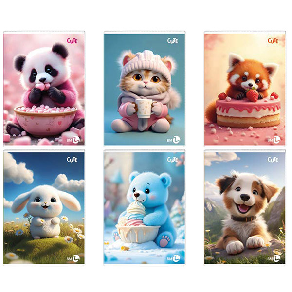 MD_81329 Maxiquaderno Cute fantasia - A4 - 4mm - 40+2 fogli - 80gr - BM - immagine 1