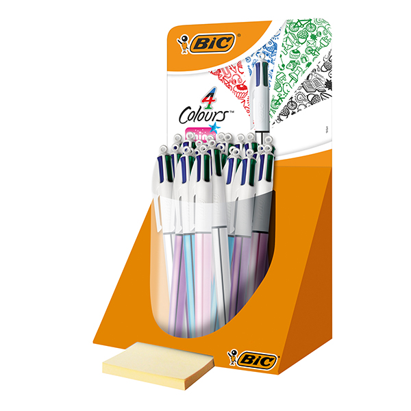 MD_83916 Penna 4 colori Shine - colori assortiti - Bic - expo 20 pezzi - immagine 1