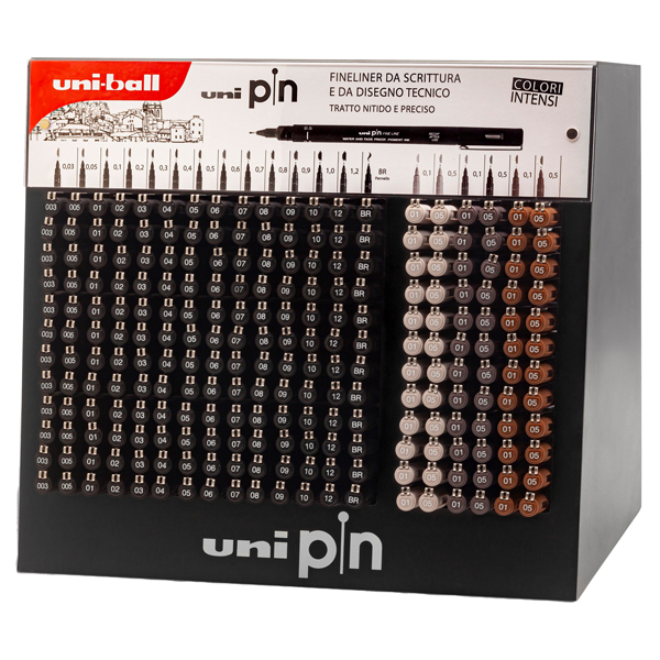 MD_95579 Fineliner Uni Pin - colori assortiti - Uni Mitsubishi - expo 240 pezzi - immagine 1