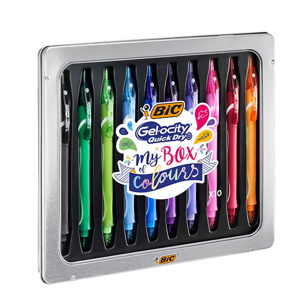 MD_95645 Penna a sfera Gelocity quick dry - punta 0,7mm - colori assortiti - BIC - astuccio 10 pezzi - immagine 1