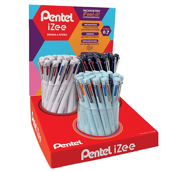 MD_98804 Penna a sfera iZee - 4 colori - Pentel - expo 36 pezzi - immagine 1