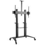 Dacomex - Carrello nero su ruote - Altezza regolabile - 75"-105" - VESA 1000x600 - Max 140 kg