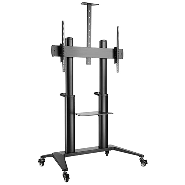 MD_DACEXCS1201000 Dacomex - Carrello nero su ruote - Altezza regolabile - 75"-105" - VESA 1000x600 - Max 140 kg - immagine 1