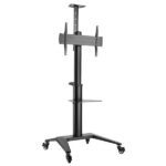 Dacomex - Carrello nero su ruote - 43"-65" - VESA 600x400 - Max 70 kg