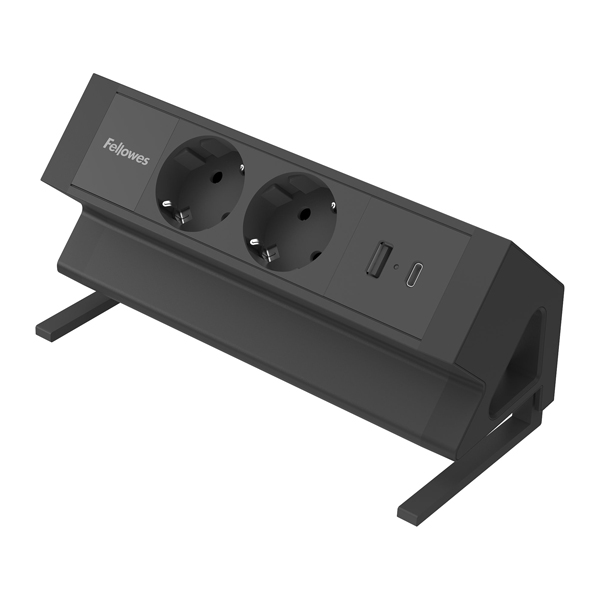 MD_106237 Power desk 2 Type F - nero - Fellowes - immagine 1