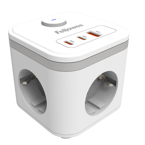 MD_106240 Power Cube Type F - bianco - Fellowes - immagine 1