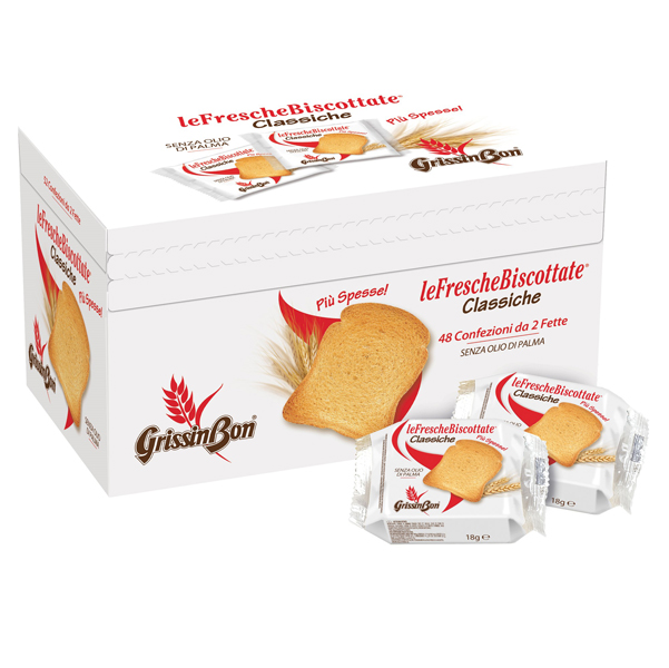 MD_89686 Le Fresche Biscottate - GrissinBon - multipack da 48 monoporzioni (15 gr cad) - immagine 1