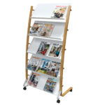Portariviste da terra - 5 tasche - 51,5 x 83 x 163,3 cm - legno/ABS - bianco - Alba - immagine 2