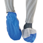 Sovrascarpe monouso Dual Barrier - antiscivolo - taglia unica - PLP - bianco/blu - Worker - conf. 50 pezzi - immagine 2