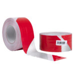 Nastro segnaletico SIGNAL - 70 mm x 100 m - bianco/rosso riflettente - Geko - immagine 2