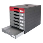 Cassettiera Idealbox Pro 7 - 7 cassetti - 36,5 x 32,2 x 25 cm - rosso - Durable - immagine 2