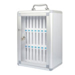 Armadietto portacellulare - 24 posti - 26 x 19 x 38,5 cm - grigio - Iternet - immagine 2