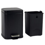 Bidone Pico - con pedale e vaschetta - 6 L - nero satinato - Perfetto - immagine 3